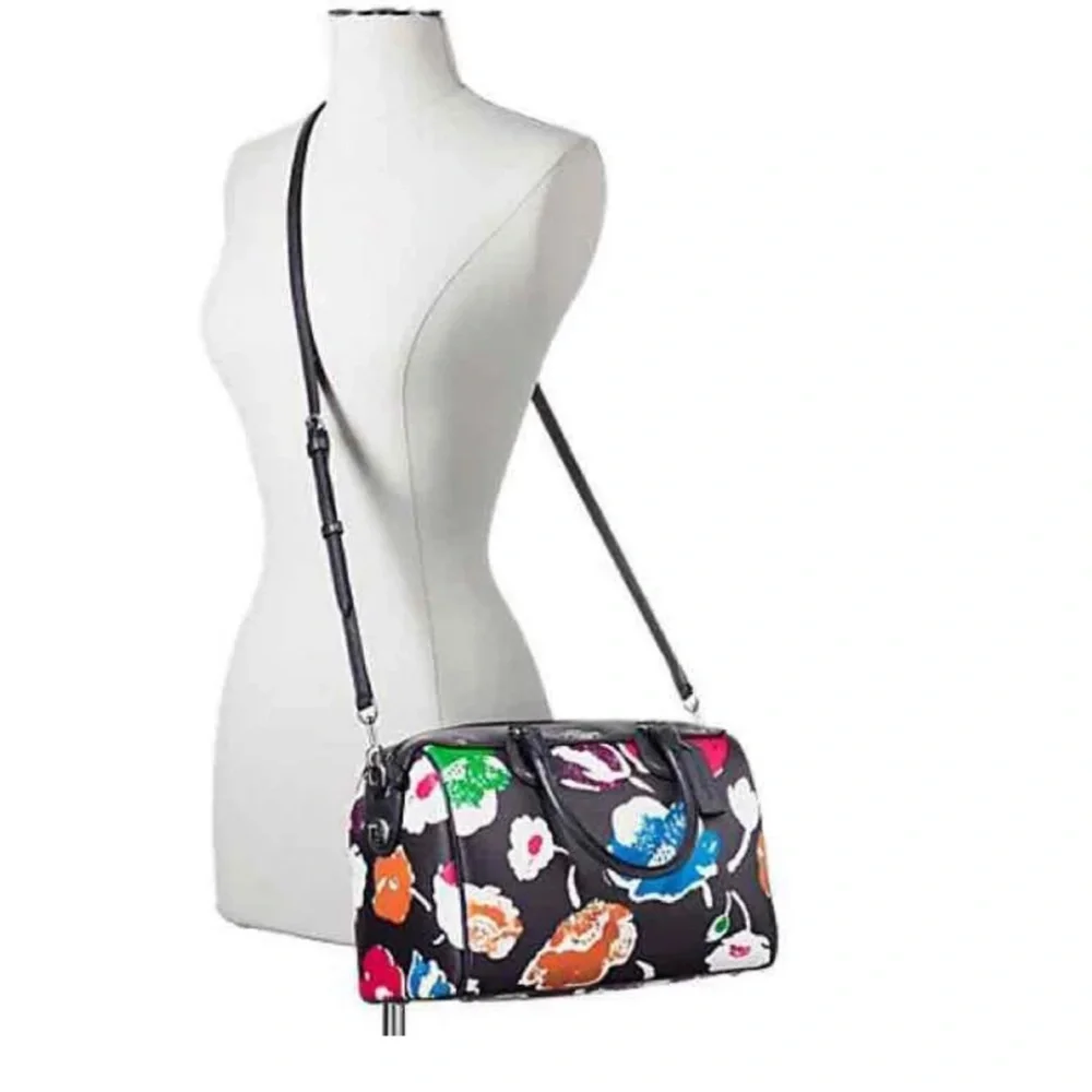 Coach Bennett Satchel Floral Print Navy Blue crossbody bag and handbag